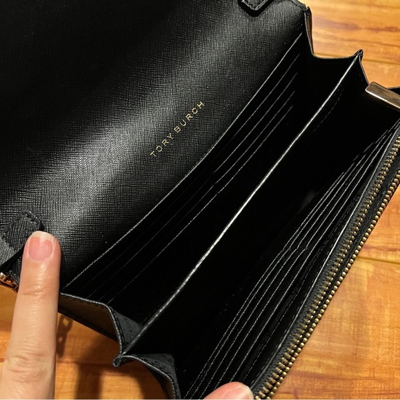 Tory Burcn robinson wallet on chain black gold - Picture 5 of 6